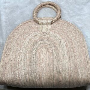 D0008 Elegant Cream Woven Women's Bag